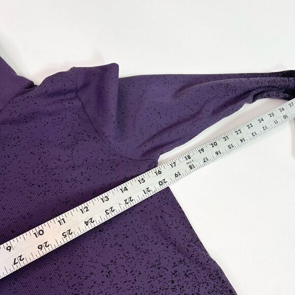 Athleta Top Womens Medium Purple Black Flurry Base Layer Ombre Turtleneck - Picture 4 of 9
